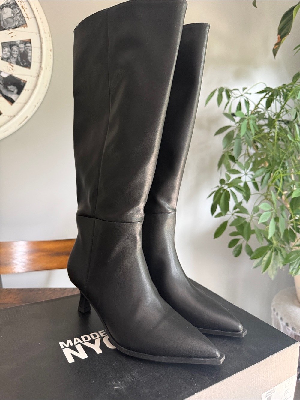 Madden NYC Black Over-the-Knee Pointed Toe Boots